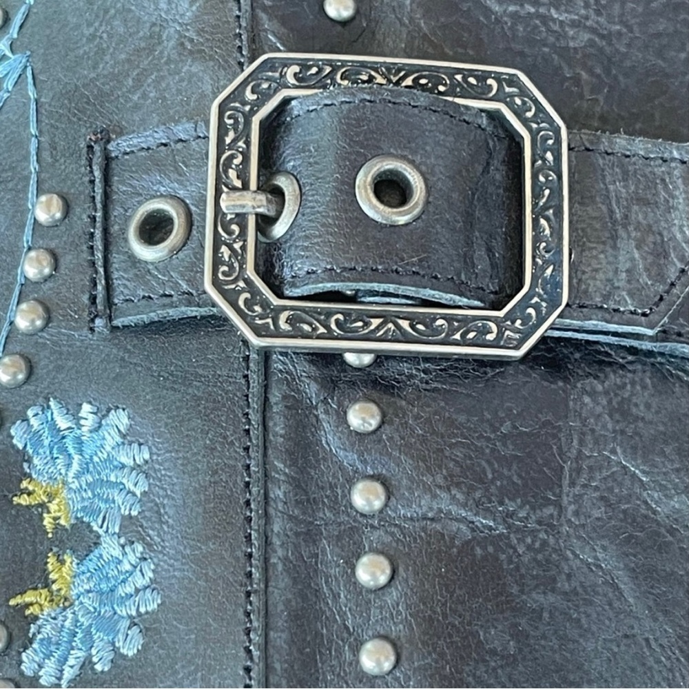LANE Knee High Black Embroidered
Studded Boots - Picture 8 of 11